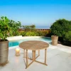 Table de jardin en Teck ronde pliante papillon 120cm SUMMER