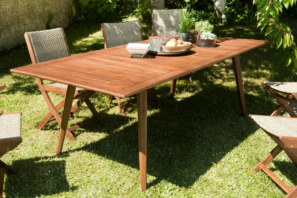 Table de jardin extensible 180/240 acacia BAHIA