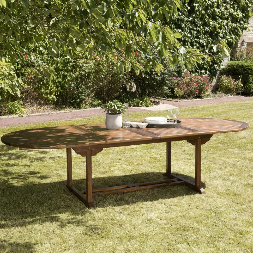 Table de jardin extensible en teck huilé 200/300 cm MACAO