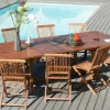 Table de jardin extensible en Teck huilé massif 200/300x120x75cm MACAO