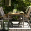 Table de jardin extensible en aluminium gris sable et teck 152/210 cm OSLO