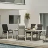 Table de jardin extensible en aluminium gris sable 194/314 cm OSLO