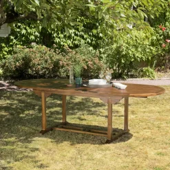 Table de jardin extensible ovale en teck 180/240 MACAO