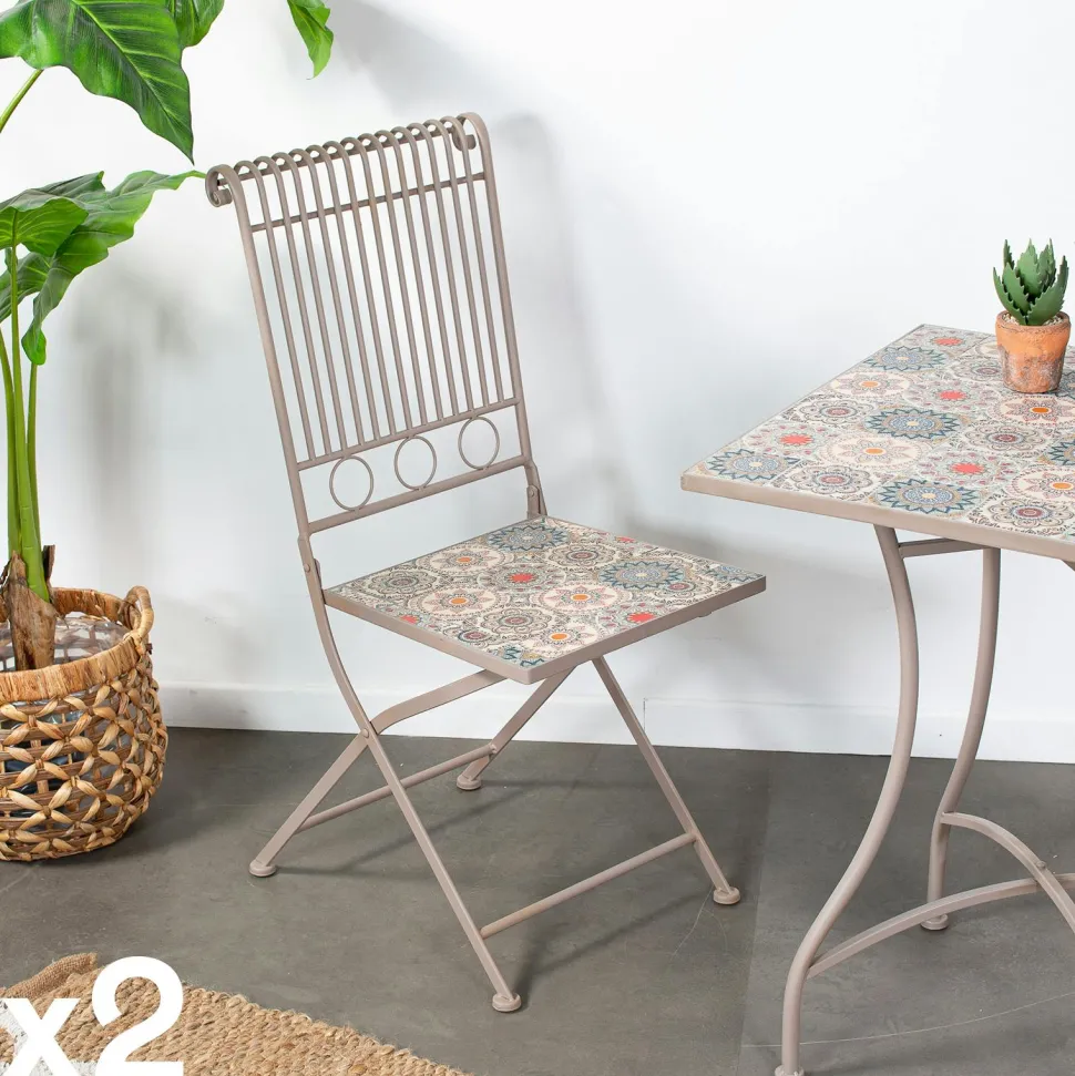 Table de jardin motif rosace 78 cm GRENADE