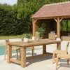 Table de jardin pieds droits teck recyclé naturel 220 cm MANY