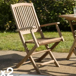 Table de jardin pliante ronde teck 60X60 SUMMER