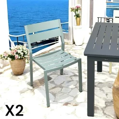 Table de jardin ronde en aluminium gris poudré Ø 130 cm STOCKHOLM