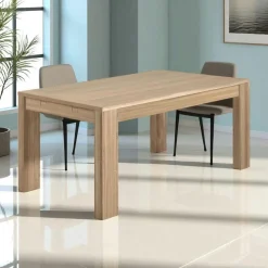 Table de Repas bois naturel Chêne massif 160x90x77cm MALMOE2