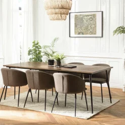 Table de repas bois recyclé motif épis 220 cm KORKAI