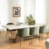 Table de repas béton beige pieds bois design DIKA