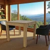 Table de repas extensible Hévéa 85/147x85x76cm HELENA