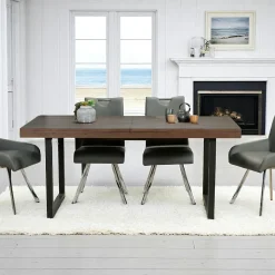 Table de repas extensible bois brun recyclé 180-240 cm SAMOA
