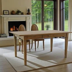 Table de repas Hévéa 1 tiroir 160x90x76cm TRADITION