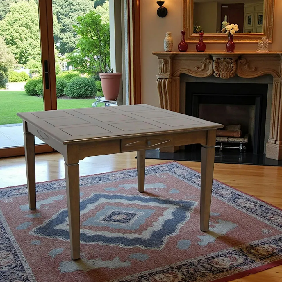 Table de repas Hévéa 1 tiroir 110x110x76cm TRADITION