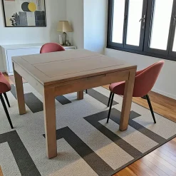 Table de repas Hévéa extensible 100/180x100x76cm OLGA