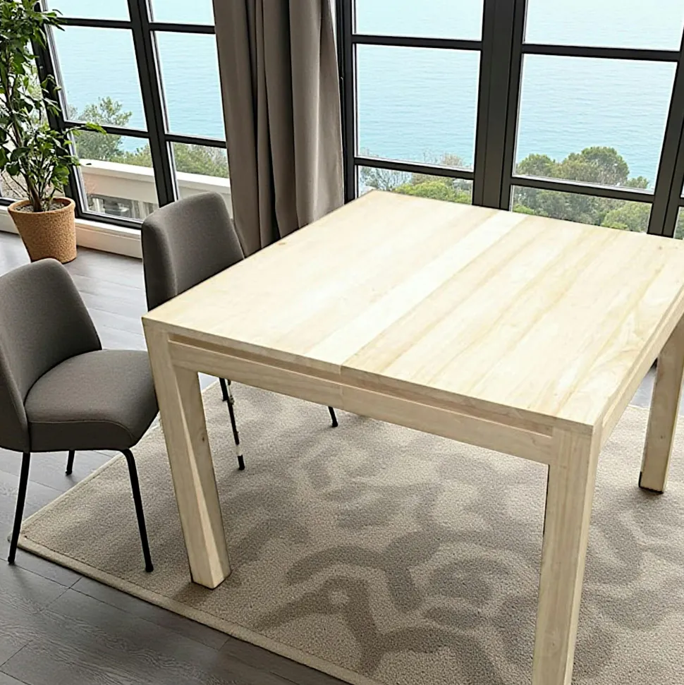 Table de repas Hévéa extensible 100/200x100x76cm OLGA