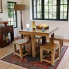 Table de repas Hévéa 90x90x76cm et ses 4 tabourets HELENA
