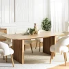Table de repas moderne angles arrondis pieds baguette AMSTERDAM