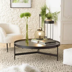 Table de repas ovale en bois noir 240 cm CORUMBA