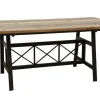 Table de Repas plateau en Hévéa recyclé coloré et pieds métal avec croisillons 180x90x76cm LOFT COLORS