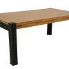 Table de repas rectangle extensible hévéa recyclé naturel et métal noirci 180/260X100X76cm DOCKER