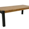 Table de repas rectangle extensible hévéa recyclé naturel et métal noirci 220/300X100X76cm DOCKER