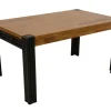 Table de repas rectangle extensible hévéa recyclé naturel et métal noirci 150/230X90X76cm DOCKER