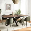 Table de repas rectangulaire bois effet pierre rouille 220 cm BIHAR