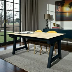 Table en céramique extensible effet bois 160-270 cm LOMBARDIE