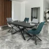 Table en céramique grise avec pied mikado 180-240 cm LOMBARDIE
