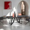 Table en céramique grise avec pied lotus 180-280 cm LOMBARDIE