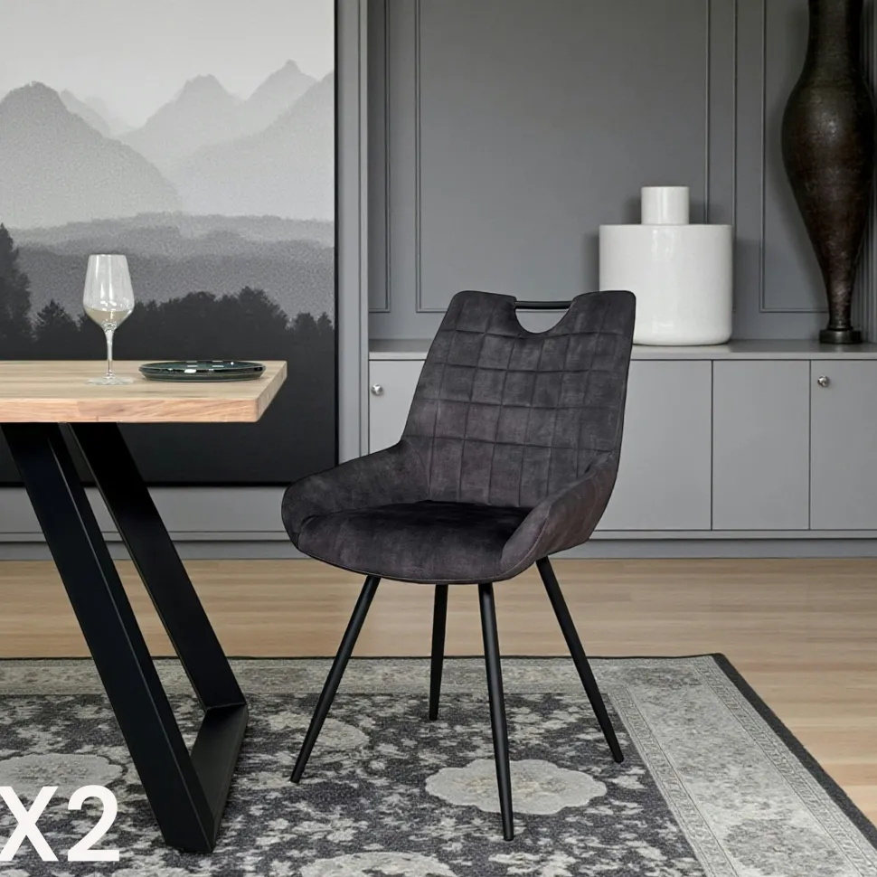 Table extensible céramique grise pied mikado 140-200 cm OTTAWA