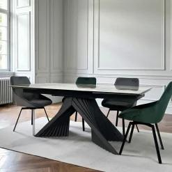Table extensible céramique - pied origami 180-280 cm LOMBARDIE
