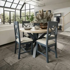 Table extensible en bois finition bleu profond 180-230 cm HOVE