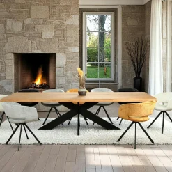 Table extensible en chêne huilé avec bords naturels 300 cm PALERME