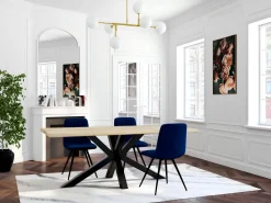 Table extensible en chêne blanc bords naturels 200 cm ETNA