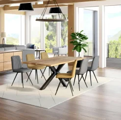 Table extensible en chêne huilé bords naturels 200 cm ETNA