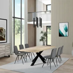 Table extensible en chêne huilé bords naturels 200 cm ETNA