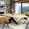 Table extensible en chêne blanc avec bords naturels 300 cm PALERME