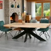 Table extensible en chêne blanc avec bords naturels 200 cm PALERME
