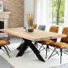 Table extensible en chêne blanc avec bords naturels 240 cm PALERME