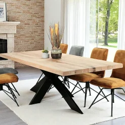 Table extensible en chêne blanc avec bords naturels 240 cm PALERME