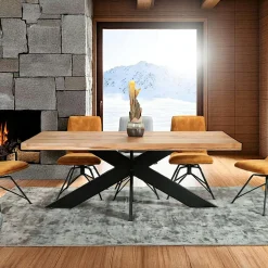 Table extensible en chêne huilé avec bords naturels 200 cm PALERME