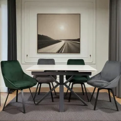 Table extensible en céramique effet terrazzo 120-180 cm VICO