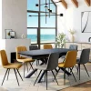 Table extensible en céramique noire marbrée oblongue 180-280 cm LOMBARDIE