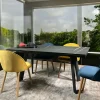 Table extensible en céramique marbrée noire 160-240 cm LOMBARDIE