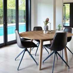Table extensible ronde en bois brun 118-158 cm SAVONE