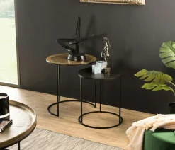 Table gigogne carrée dorée (2 pièces) ZALA