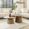 Table gigogne en bois de manguier avec plateau triangulaire (lot de 2) CREEK