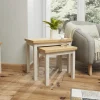 Table gigogne en bois finition gris clair (lot de 2) BATH